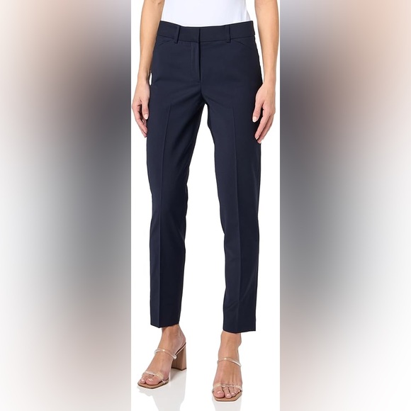 Brooks Brothers Navy Blue Straight Leg Pants Trousers 100% Cotton Professional - Picture 2 of 14